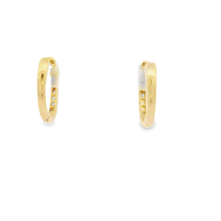 14KG Yellow Gold Sapphire Huggie Earrings