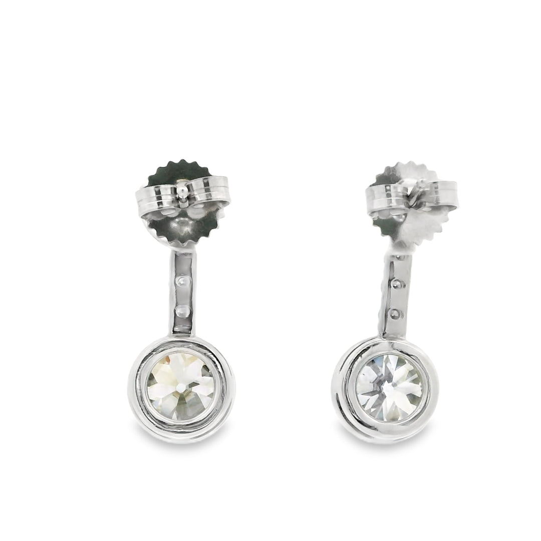 Marthaler Made 14K White Gold Estate 3.00 ctw. Diamond Drop Earrings