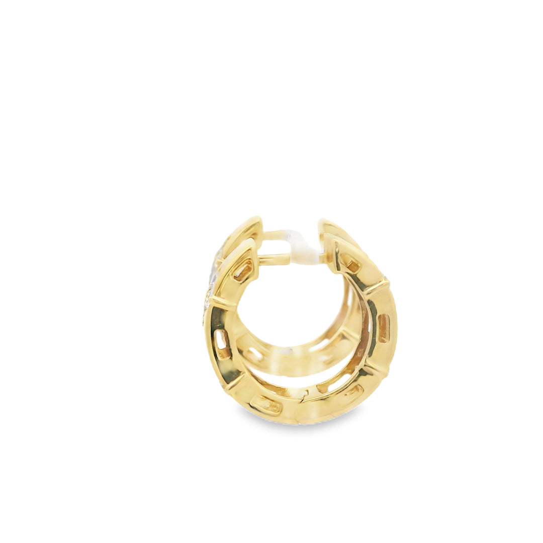 14K Yellow Gold Estate Diamond Huggie Earrings