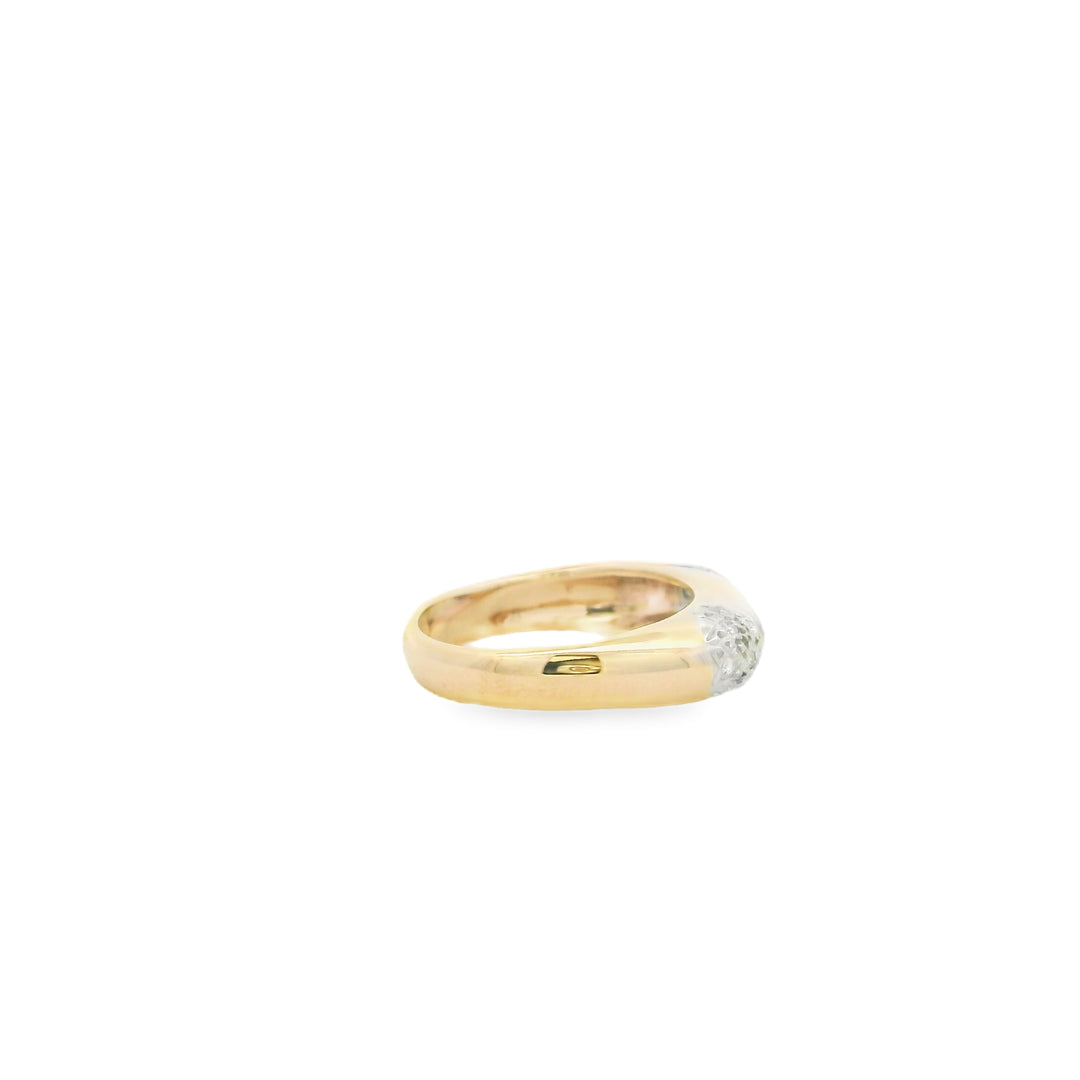 Estate 14K Two Tone Pavé Diamond Fashion Ring set with 16 Round Diamonds, 0.20 ctw