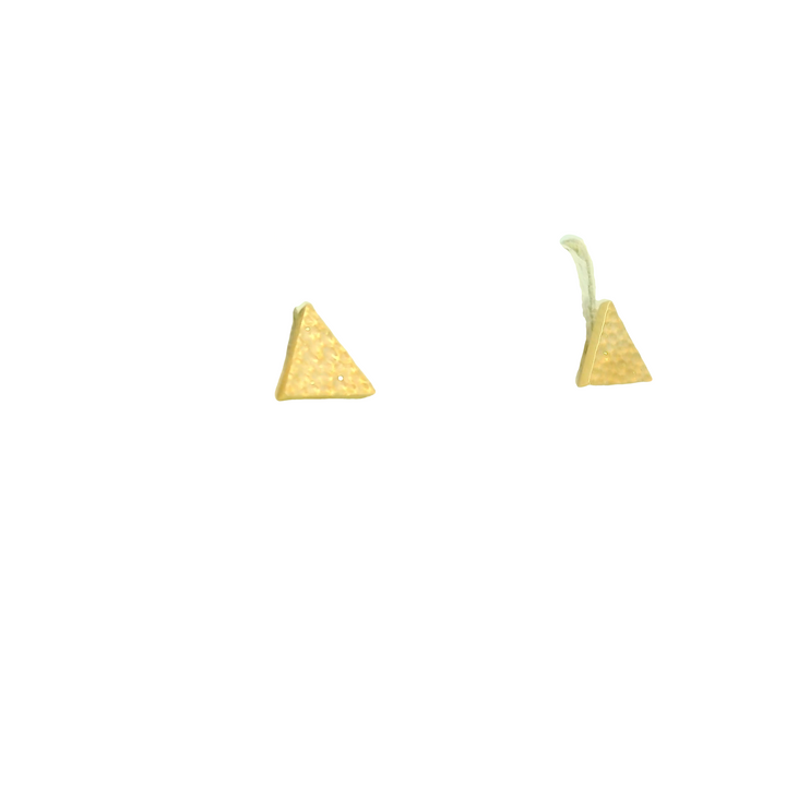 Marthaler Made 14KG Yellow Gold Hammered Triangle Stud Earrings