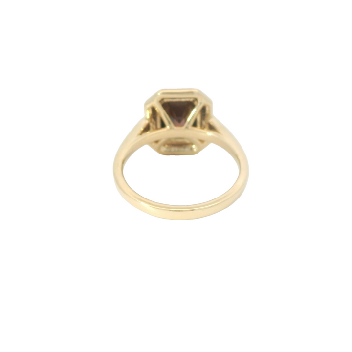 Marthaler Made 14K Yellow Gold Solitaire Gemstone Ring set with 1 Zircon total stone weight measures 2.79 ctw.
