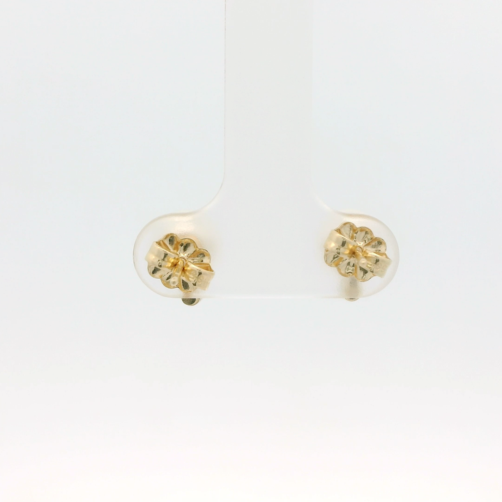 14K Yellow Gold Stud Earrings set with 2 Round 6.0 to 6.5 mm Akoya Pearls, 0.06 ctw Diamonds.