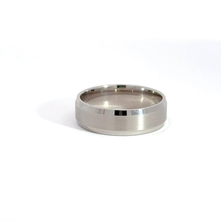 14K White Gold 6.5mm Satin Polished Estate Men's Wedding Band Size 9