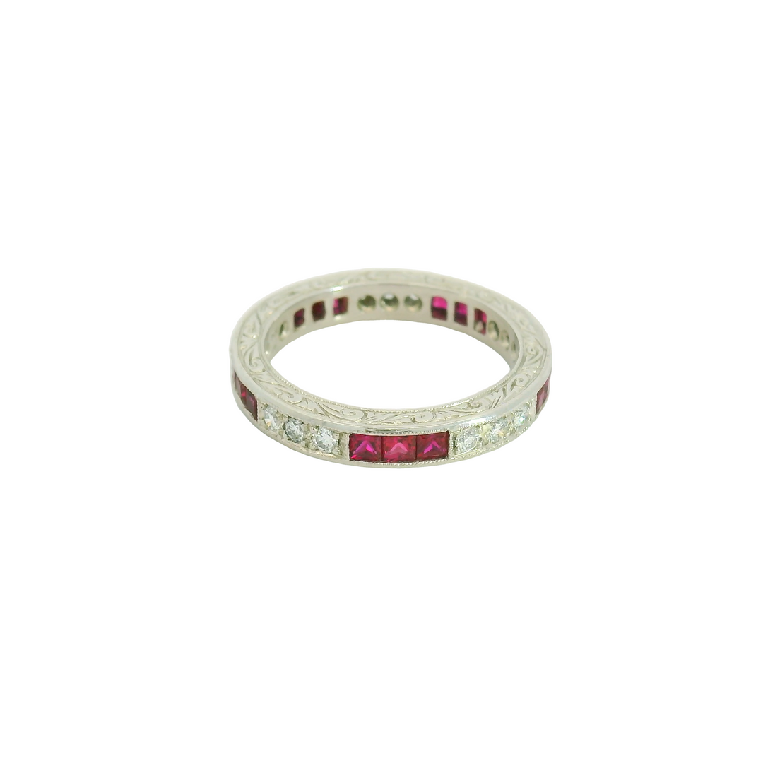 Ruby and Diamond Eternity Band
