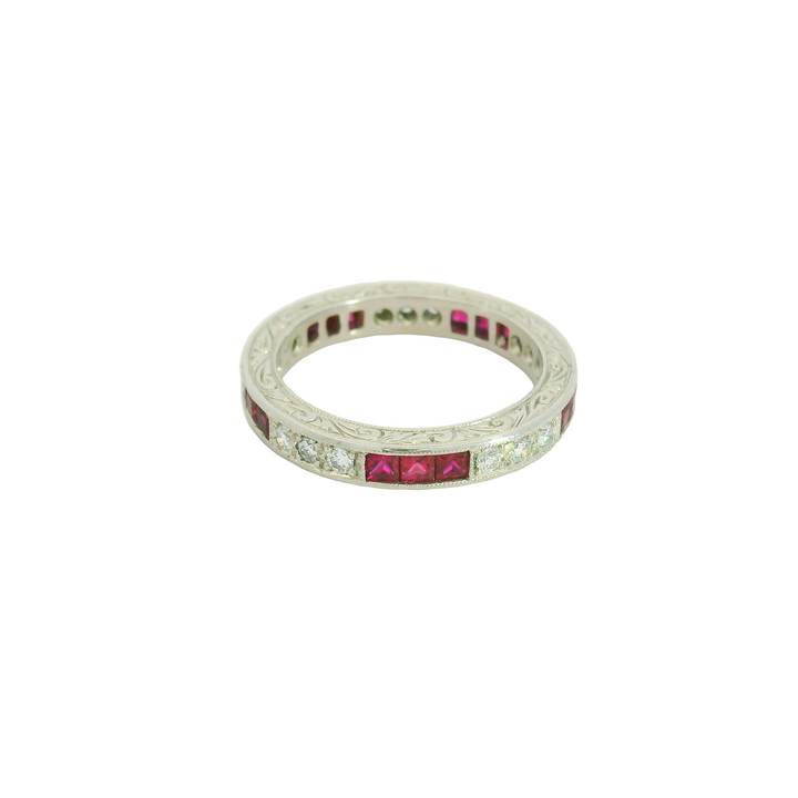 Ruby and Diamond Eternity Band