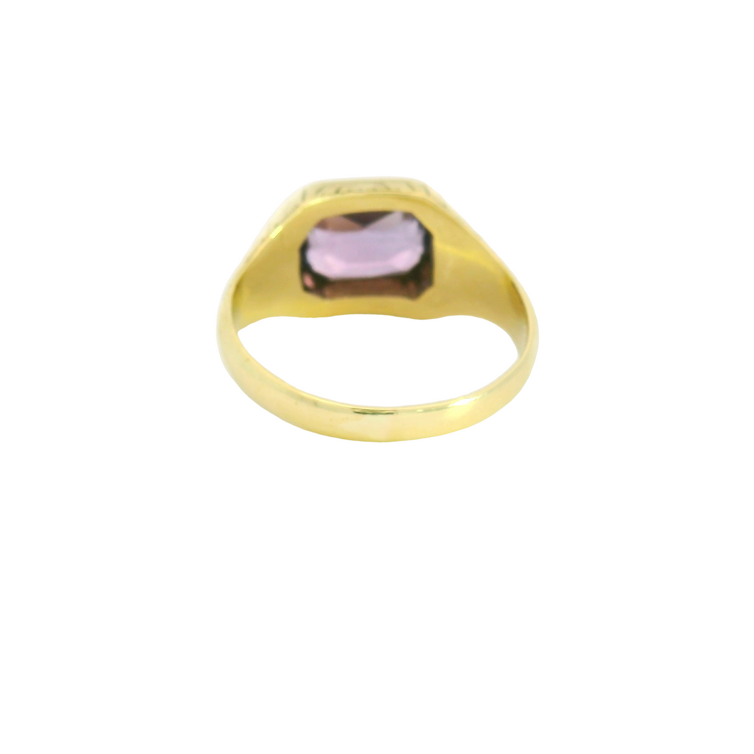 10KG Yellow Gold Amethyst Estate Fashion Rings