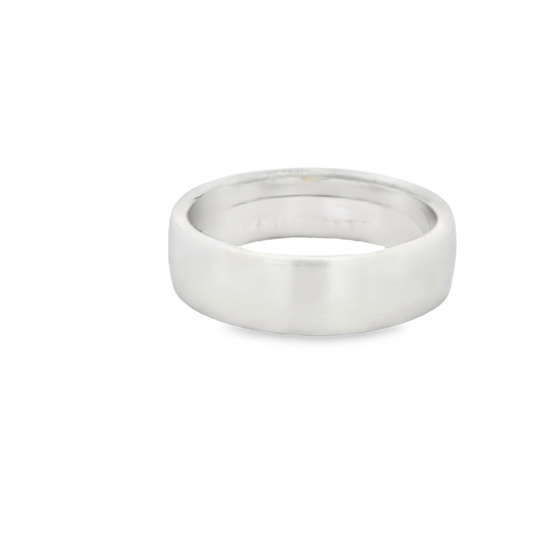 14K White Gold 6mm Satin Finished Estate Men's Wedding Band Size 9