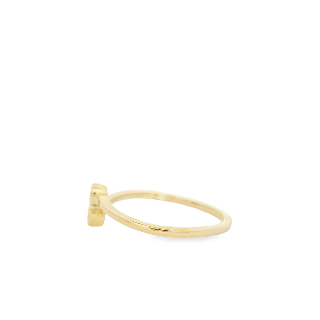 14K Yellow Gold 0.10. Diamond Bypass Fashion Ring