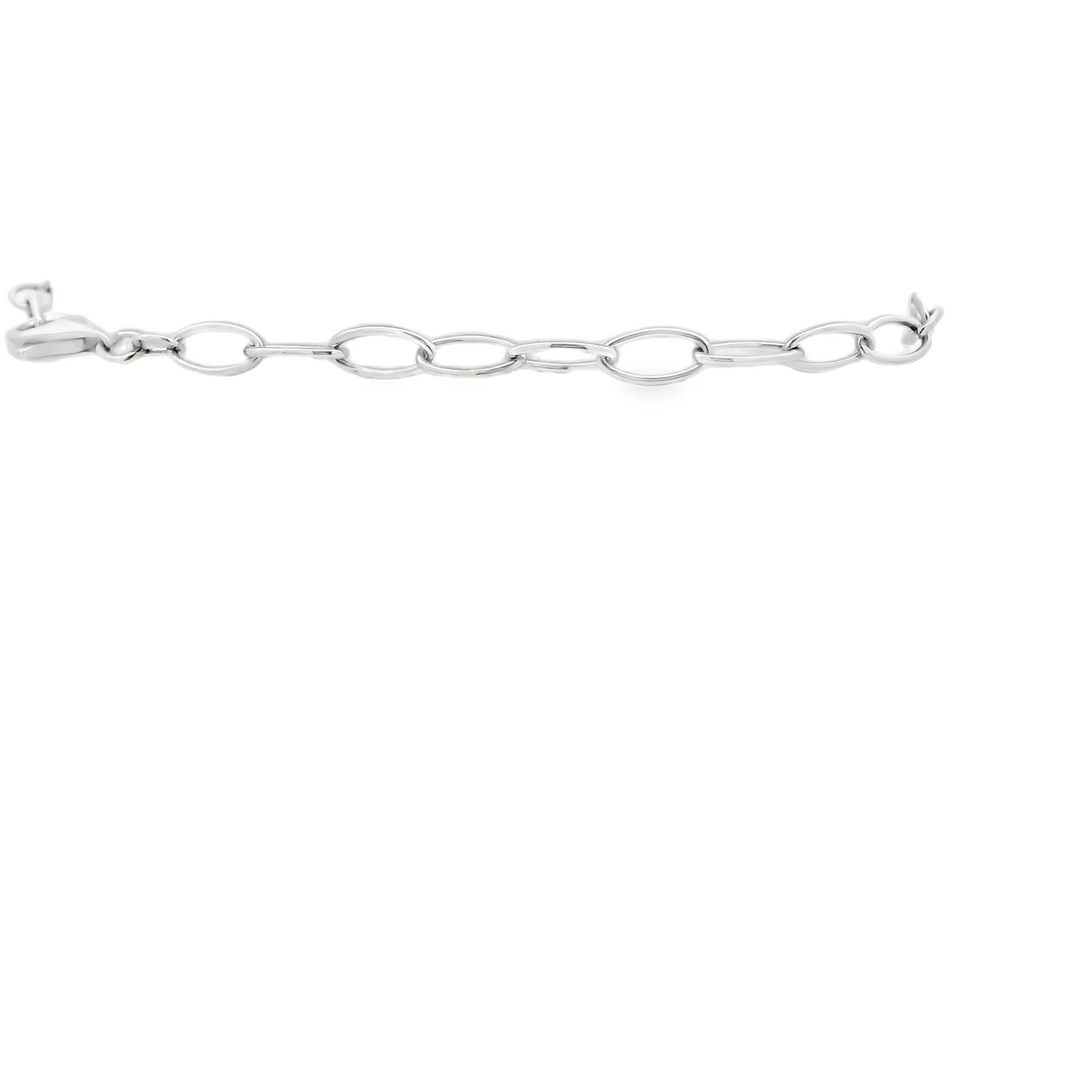 Marthaler Made 7.5 inch 14KG White Gold Open Link Bracelet