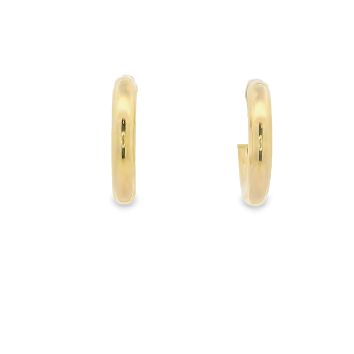 14K Yellow Gold Polished Hoop Earrings
