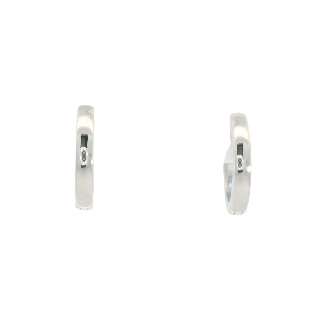 14KG White Gold Sapphire Huggie Earrings