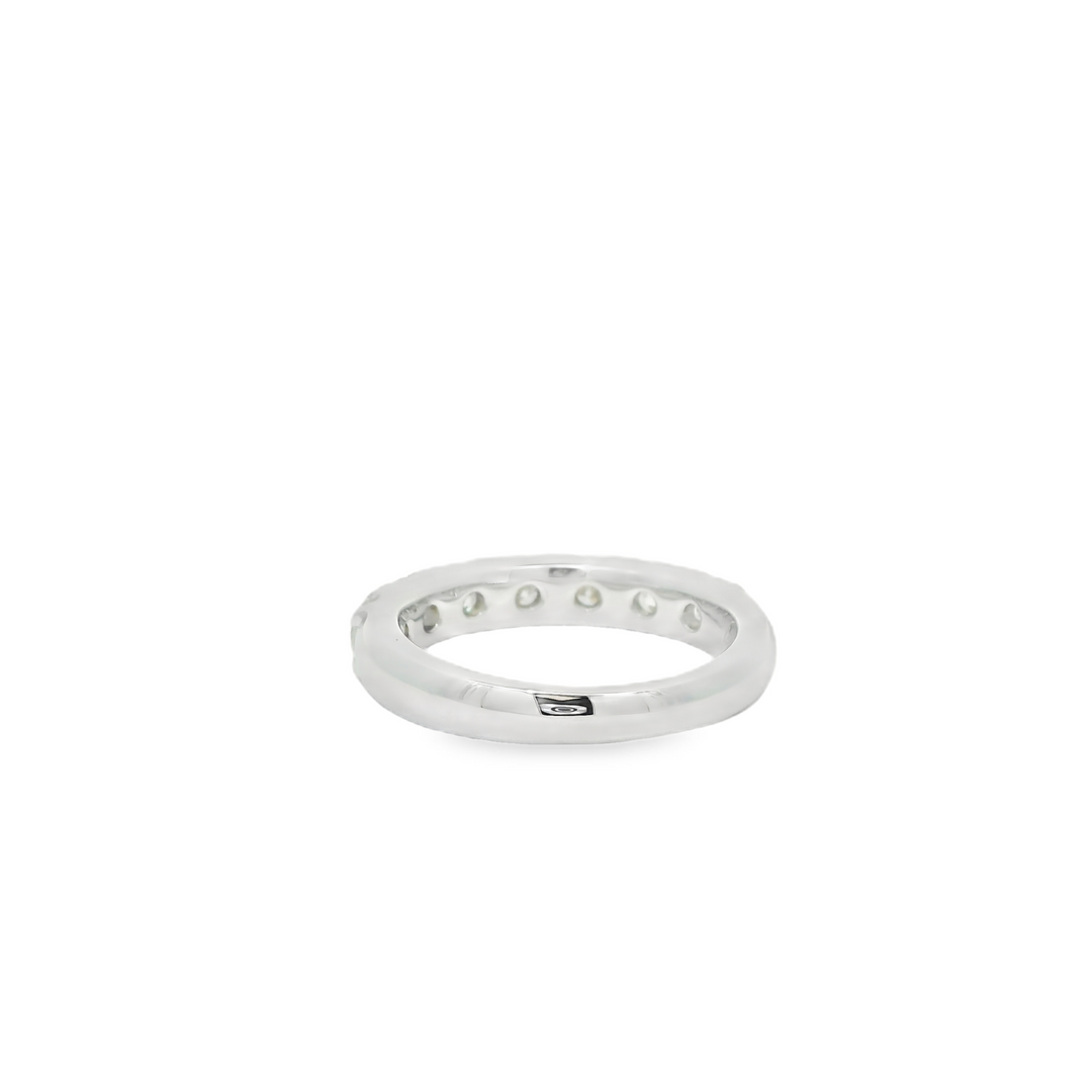 Marthaler Made 14K White Gold Wedding Band set with 7 Round Diamonds, 1.50 ctw