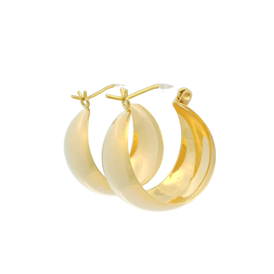 Estate 14KG Yellow Gold Polished Hoop Earrings