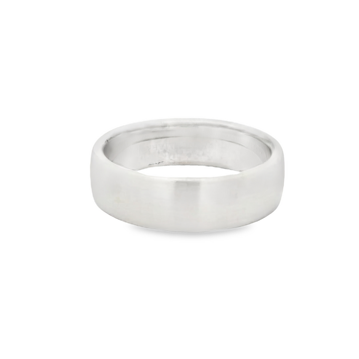 14K White Gold 6mm Satin Finished Estate Men's Wedding Band Size 9