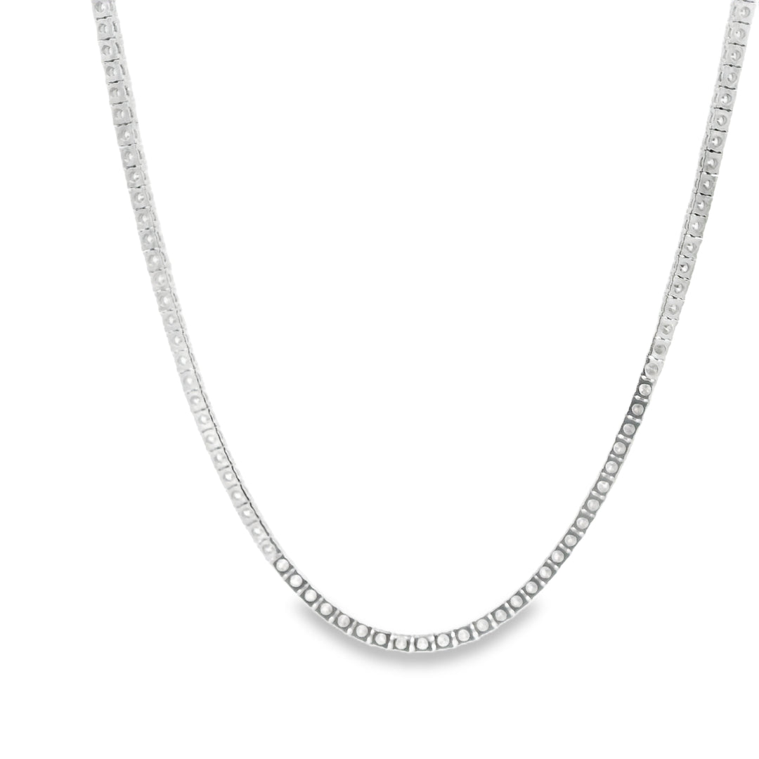 Platinum Diamond Tennis Necklace with 165 Round Diamonds, 11.85 ctw, 18 inches