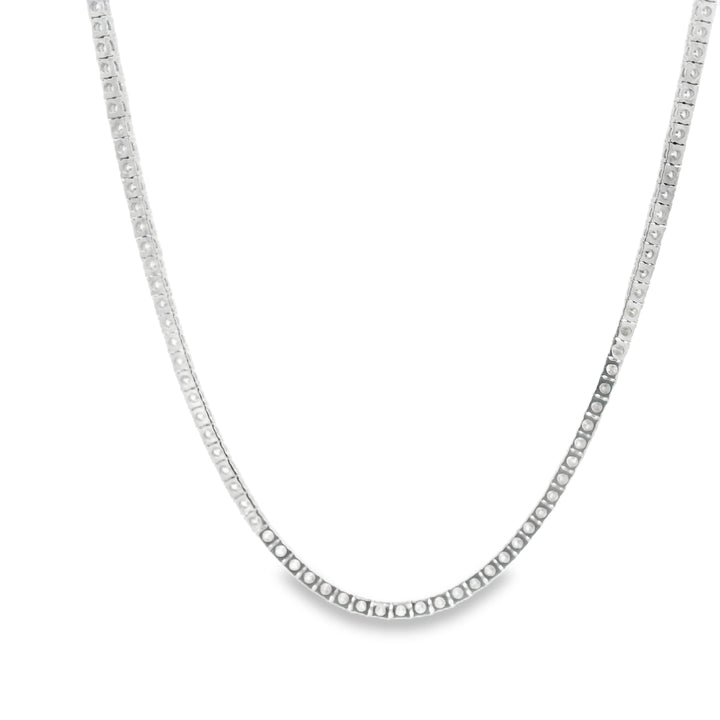 Platinum Diamond Tennis Necklace with 165 Round Diamonds, 11.85 ctw, 18 inches