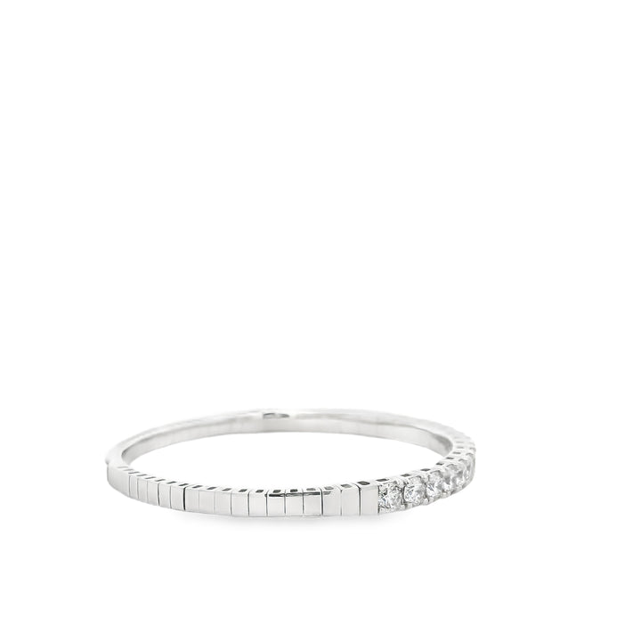 14K White Gold Flexible Bangle set with 20 Round Diamonds, 5.01 ctw