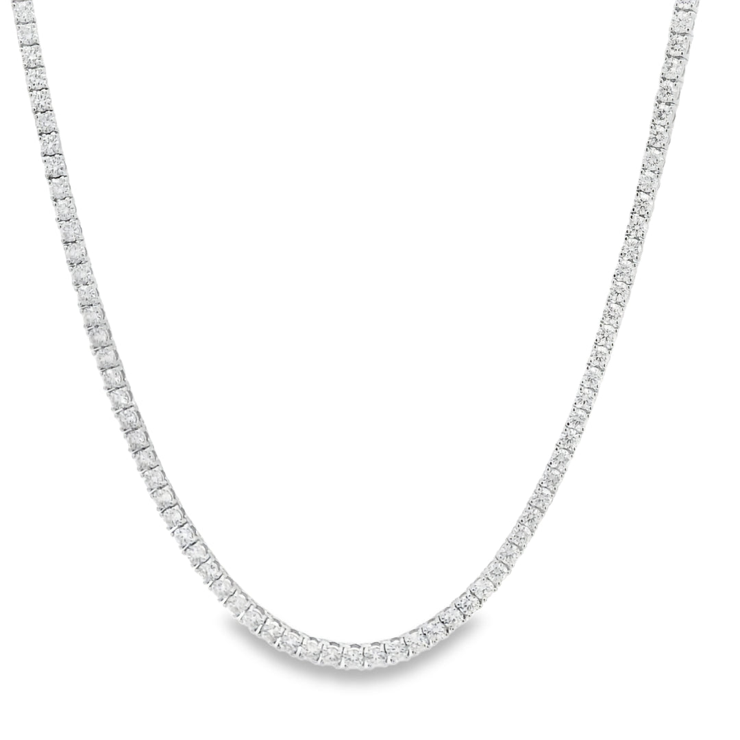 Platinum Diamond Tennis Necklace with 165 Round Diamonds, 11.85 ctw, 18 inches
