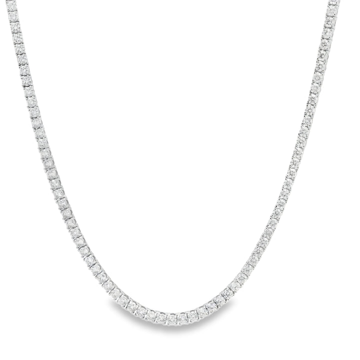 Platinum Diamond Tennis Necklace with 165 Round Diamonds, 11.85 ctw, 18 inches