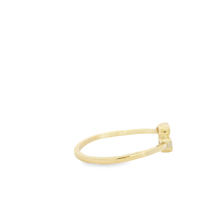 14K Yellow Gold 0.10. Diamond Bypass Fashion Ring