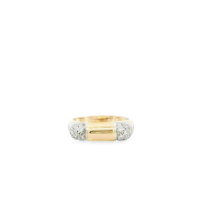 Estate 14K Two Tone Pavé Diamond Fashion Ring set with 16 Round Diamonds, 0.20 ctw