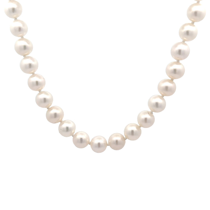 17.5 inch Estate Round 4 to 4mm Single strand Freshwater Pearl Necklace with 14KG White clasp