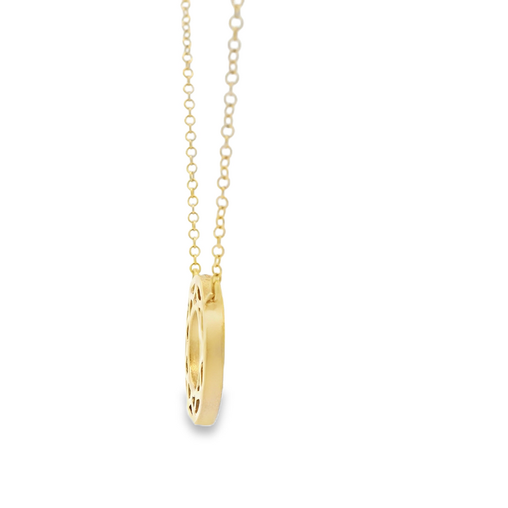 14KG Yellow Gold Sapphire Drop Gemstone Pendant on a chain