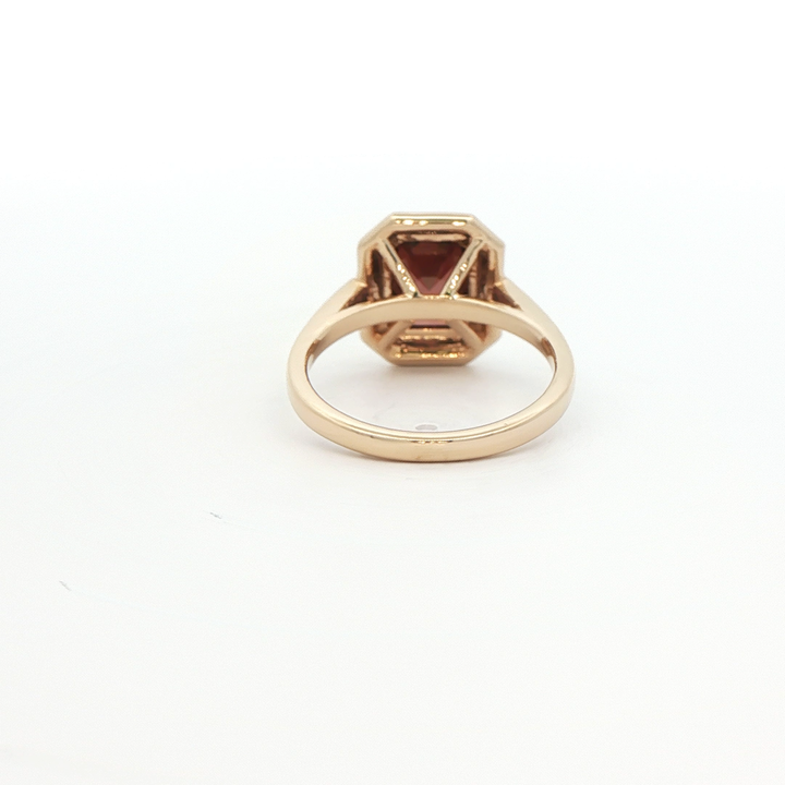 Marthaler Made 14K Yellow Gold Solitaire Ring with 1 Emerald Cut Zircon, 2.79 ct