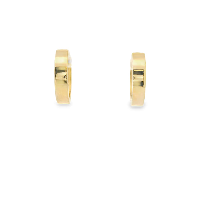 14K Yellow Gold Flat Huggie Earrings