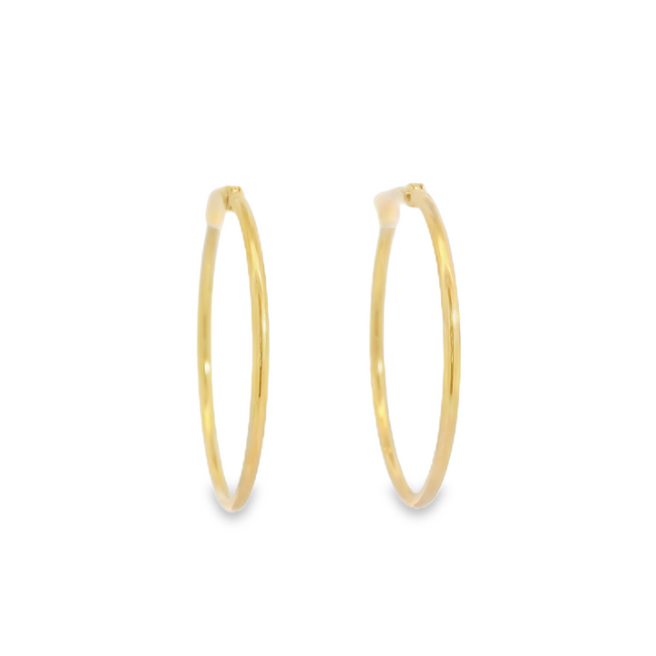 14KG Yellow Gold Polished Hoop Earrings