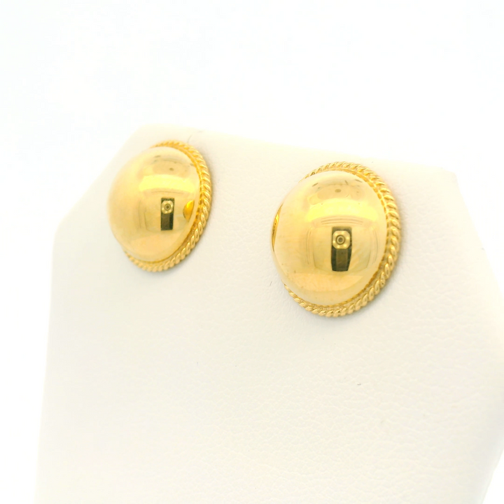 Estate 14KG Yellow Gold Polished Stud Earrings