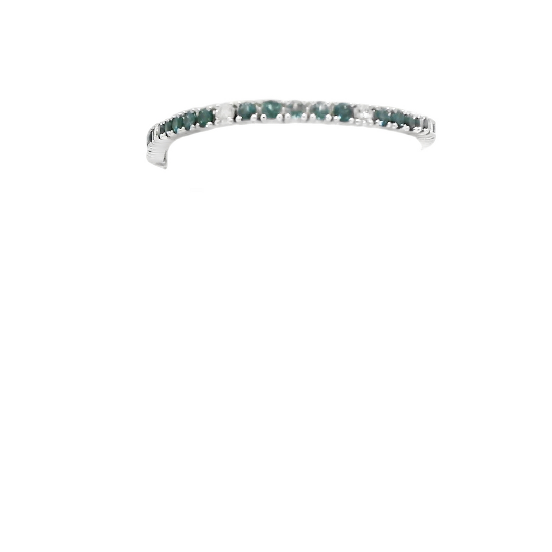 Marthaler Made 14KG White Gold Spinel Gemstone and Diamond Line Bracelet