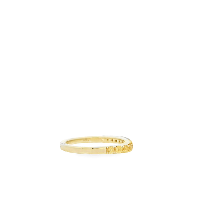 14K Yellow Gold Straight Band with 14 Round Citrines, 0.56 ctw
