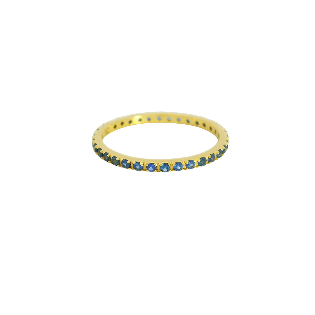 18K Yellow Gold 0.4Ct. Sapphire Eternity Ring