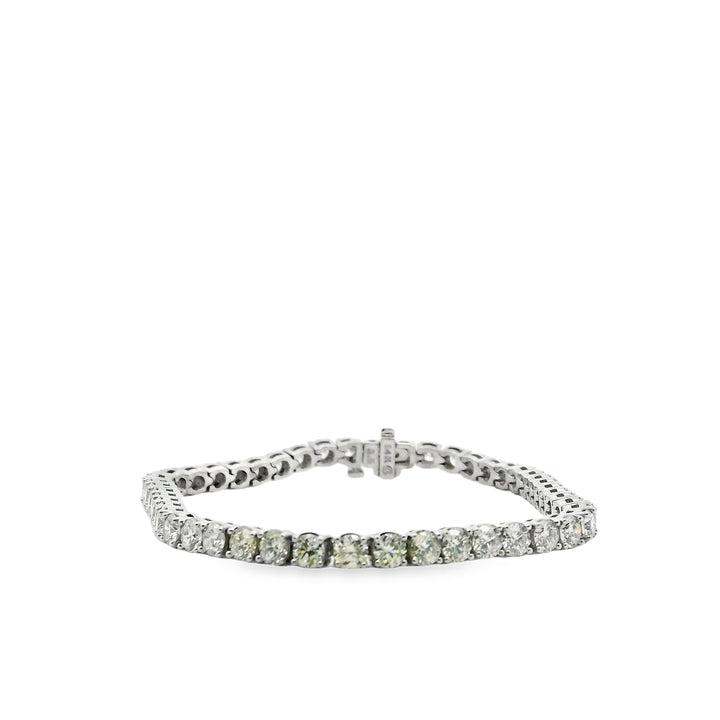 14K White Gold Tennis Bracelet set with 48 Round Diamonds, 8.16 ctw, 7 inches