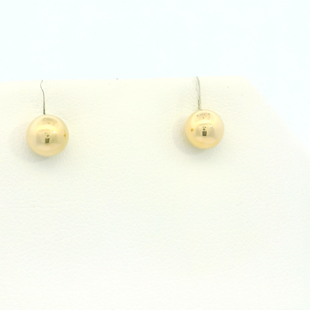 14KG Yellow Gold Polished Stud Earrings