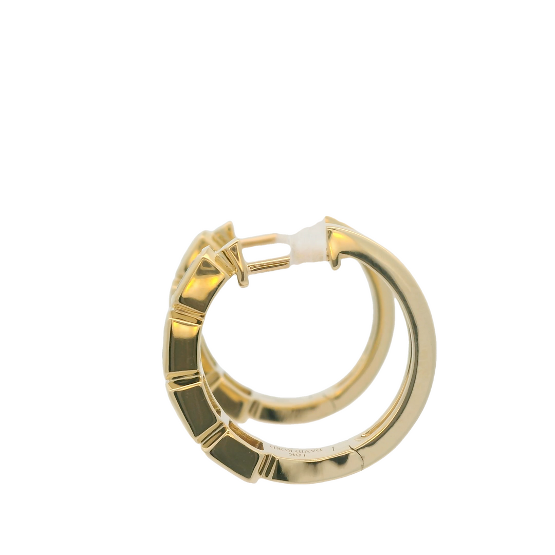 18KG Yellow Gold Sapphire Hoop Earrings