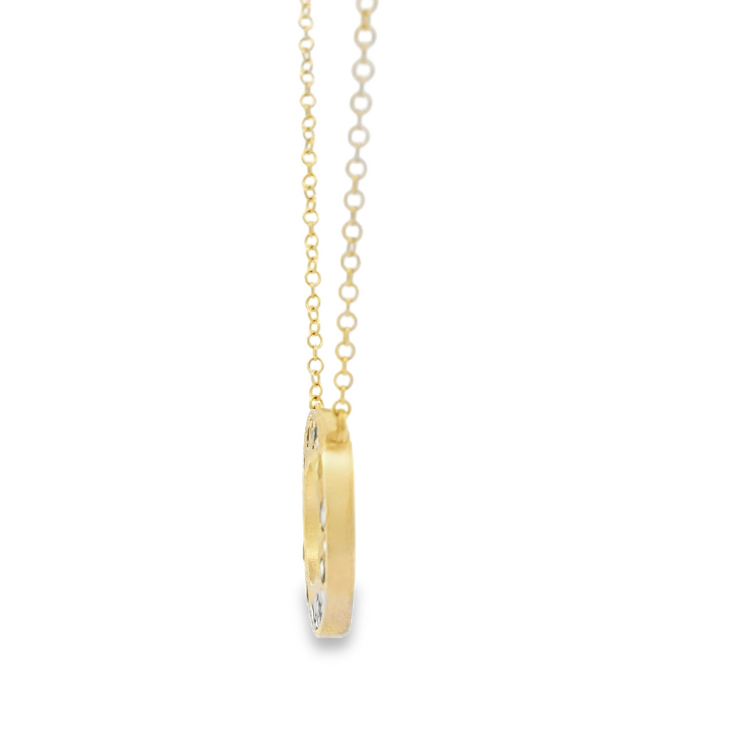 14KG Yellow Gold Sapphire Drop Gemstone Pendant on a chain