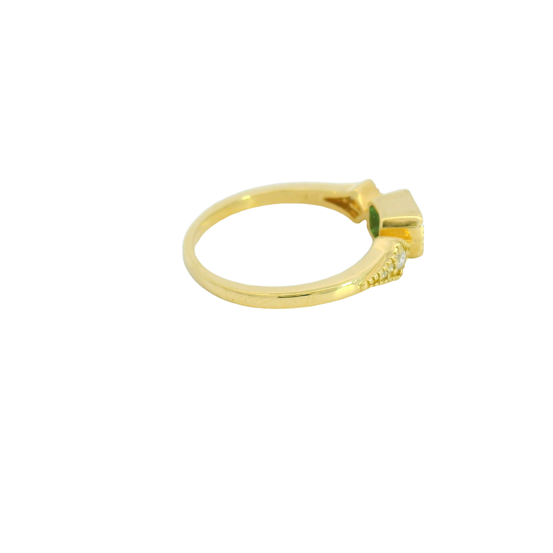 14KG Yellow Gold Emerald Fashion Rings