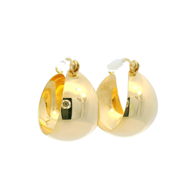 Estate 14KG Yellow Gold Polished Hoop Earrings