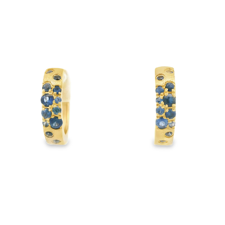 14KG Yellow Gold Diamond Huggie Earrings