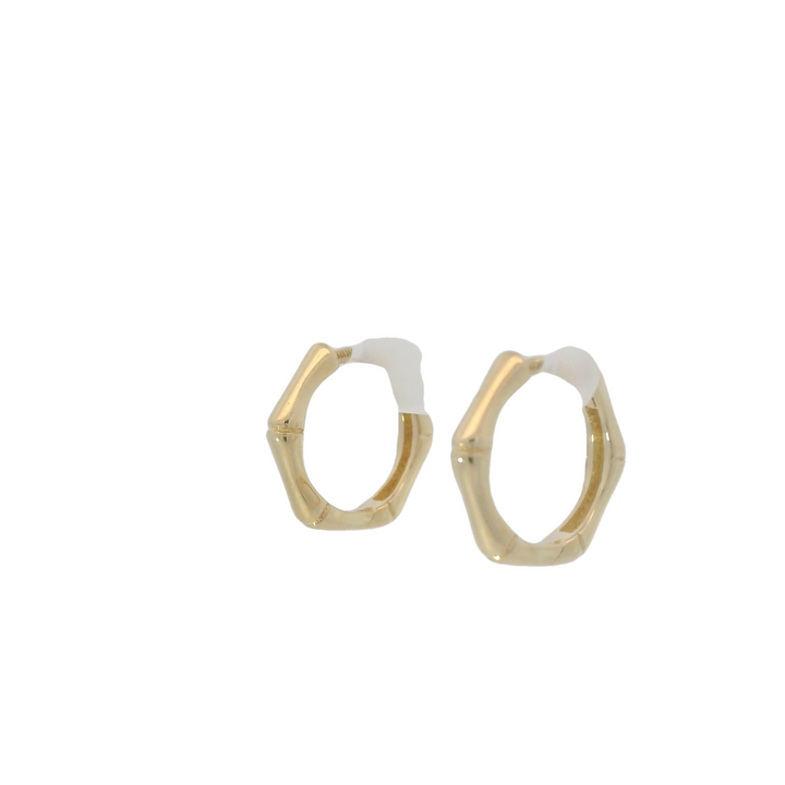 14KG Yellow Gold Polished Huggie Earrings