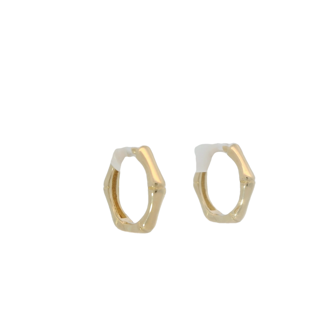 14KG Yellow Gold Polished Huggie Earrings