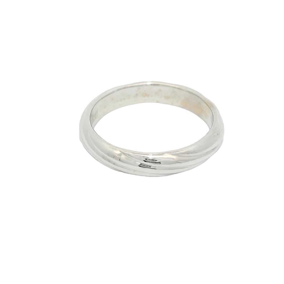 18K White Gold 4mm Polished Estate Women's Wedding Band Size 7