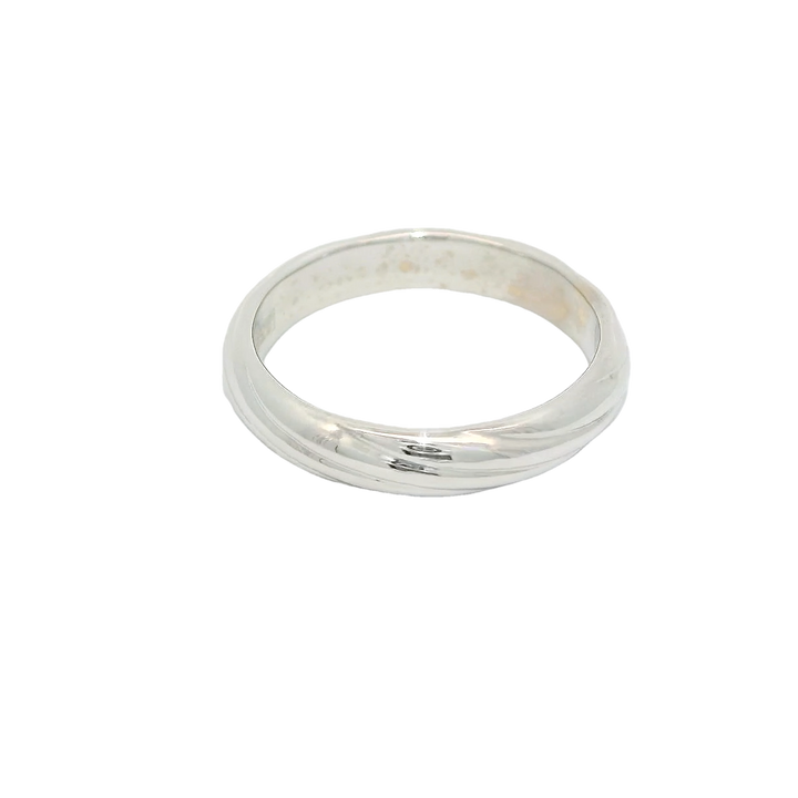 18K White Gold 4mm Polished Estate Women's Wedding Band Size 7